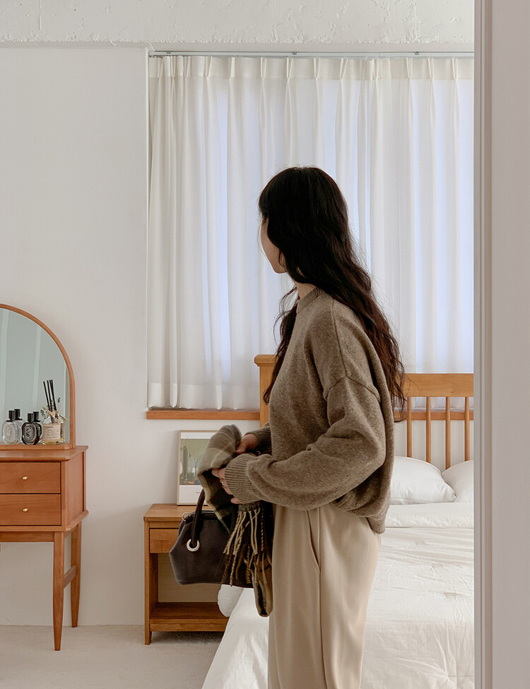 (울10%)르쥬 포근 데일리 컬러 니트 우드