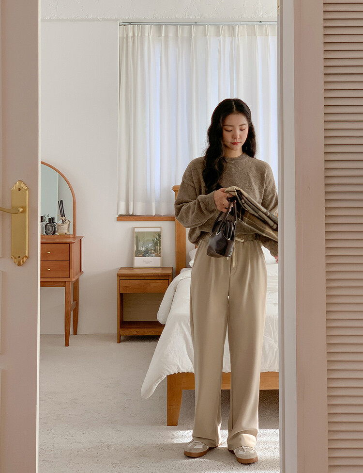 (울10%)르쥬 포근 데일리 컬러 니트 우드