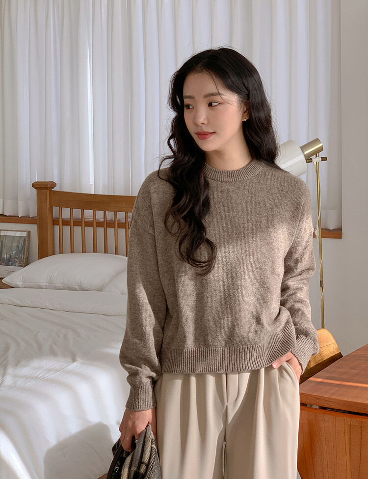 (울10%)르쥬 포근 데일리 컬러 니트 우드