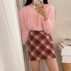 Sister Glass ミニスカート Sサイズ ピンクチェック SSK11063 Aラインチェックミニスカート ミニスカート - ilang