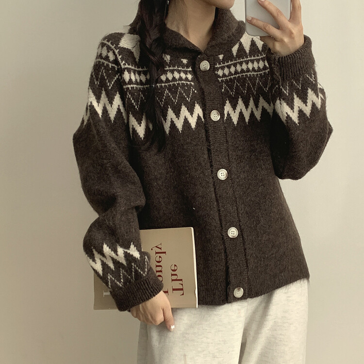 【❤︎チョコ❤︎】NKNIT ンニット カーディガン ❤︎チョコ❤︎様専用】NKNIT ンニット カーディガン