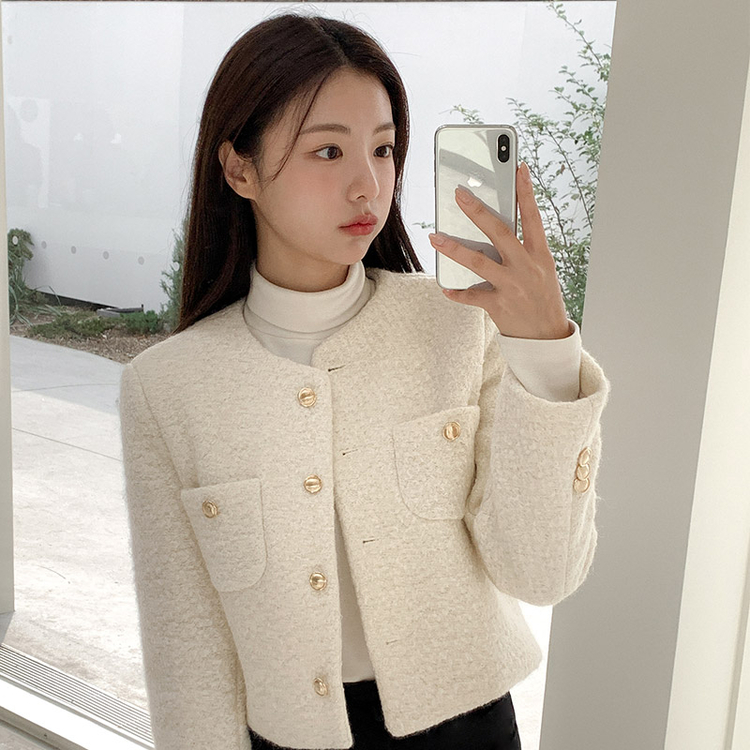 ノーカラーツイードジャケット｜ジャケット｜韓国ファッション通販 SONA