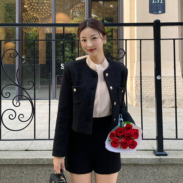 ノーカラーツイードジャケット｜ジャケット｜韓国ファッション通販 SONA