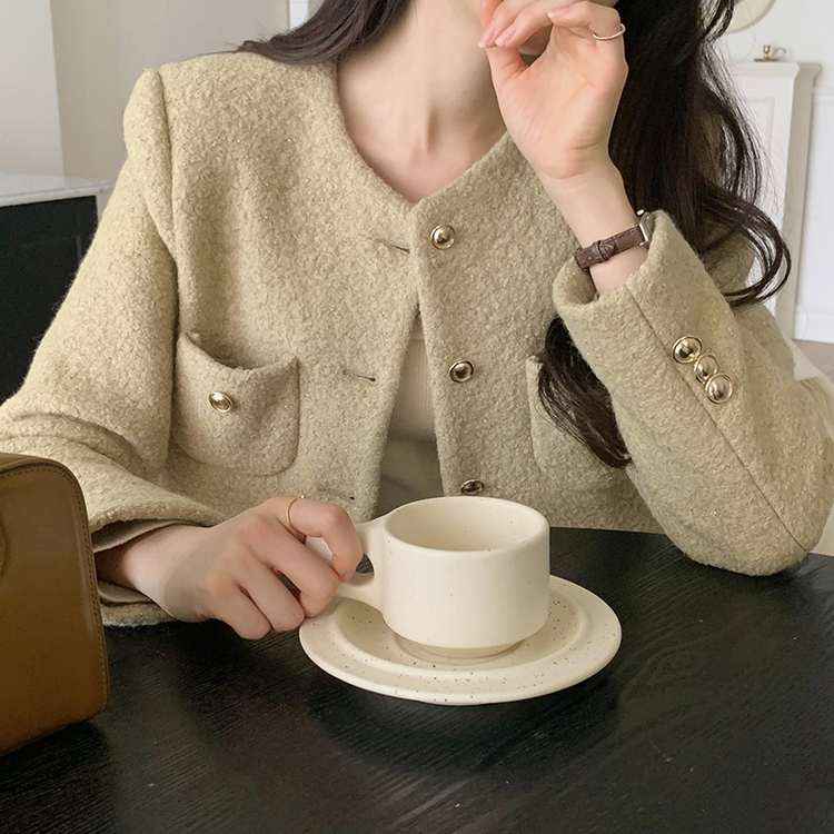 ノーカラーツイードジャケット MINT