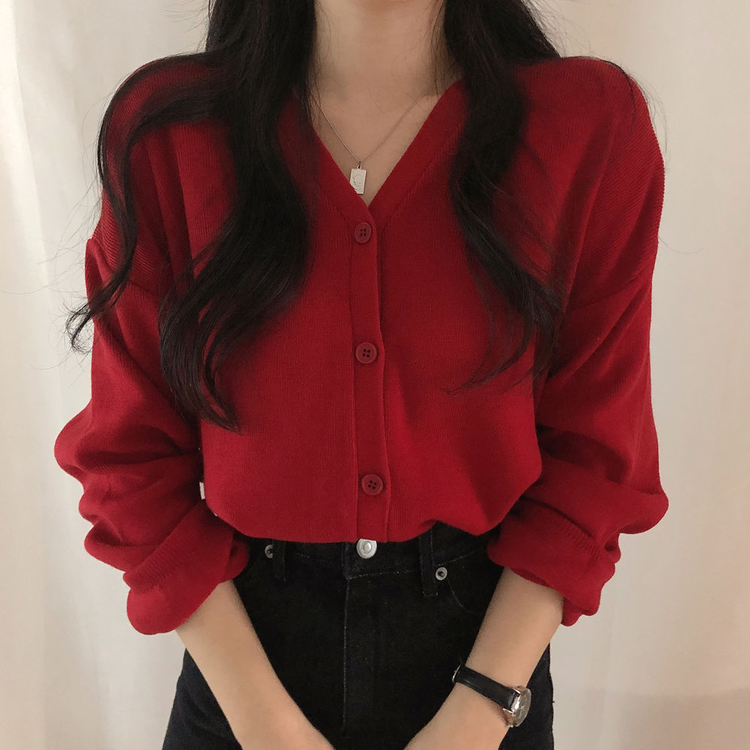 Vネックソフトニットカーディガン9色｜カーディガン｜韓国ファッション