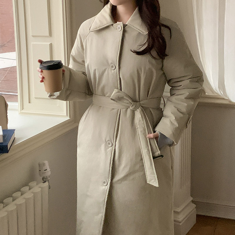 ベルト付き中綿ロングコート｜コート｜韓国ファッション通販 SONA