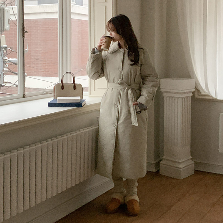 ベルト付き中綿ロングコート｜コート｜韓国ファッション通販 SONA