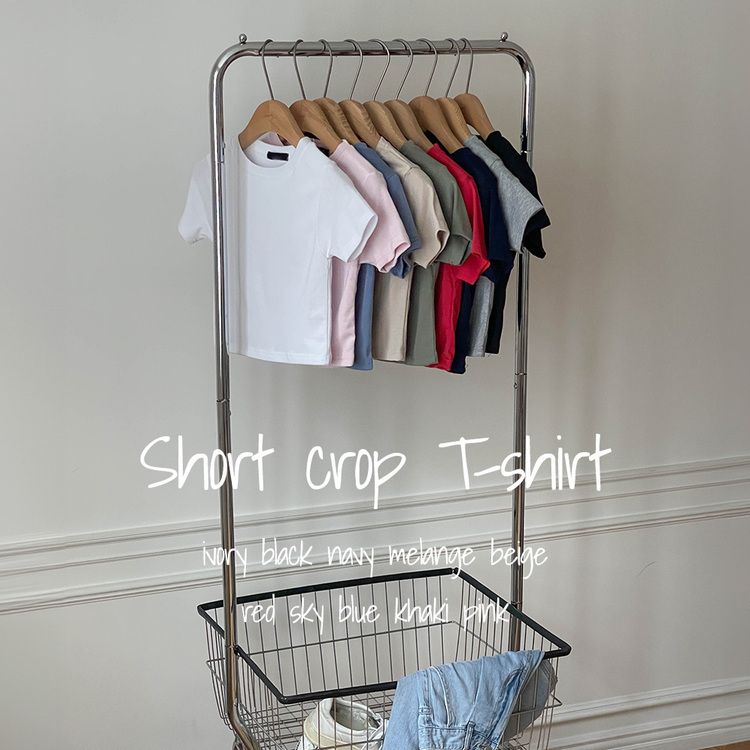 半袖Tシャツ (再入荷)ショートクロップTシャツ