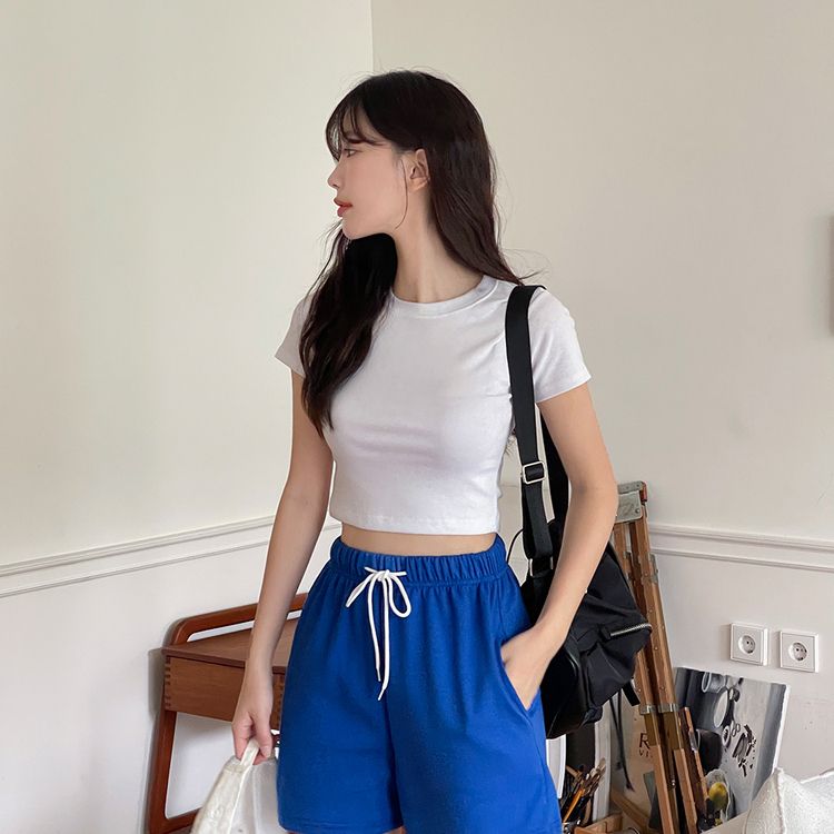 半袖Tシャツ (再入荷)ショートクロップTシャツ IVORY