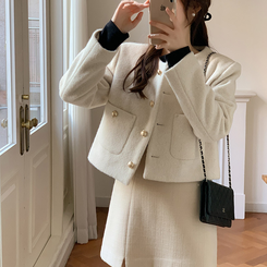 キルト裏地クロップドジャケット｜ジャケット｜韓国ファッション