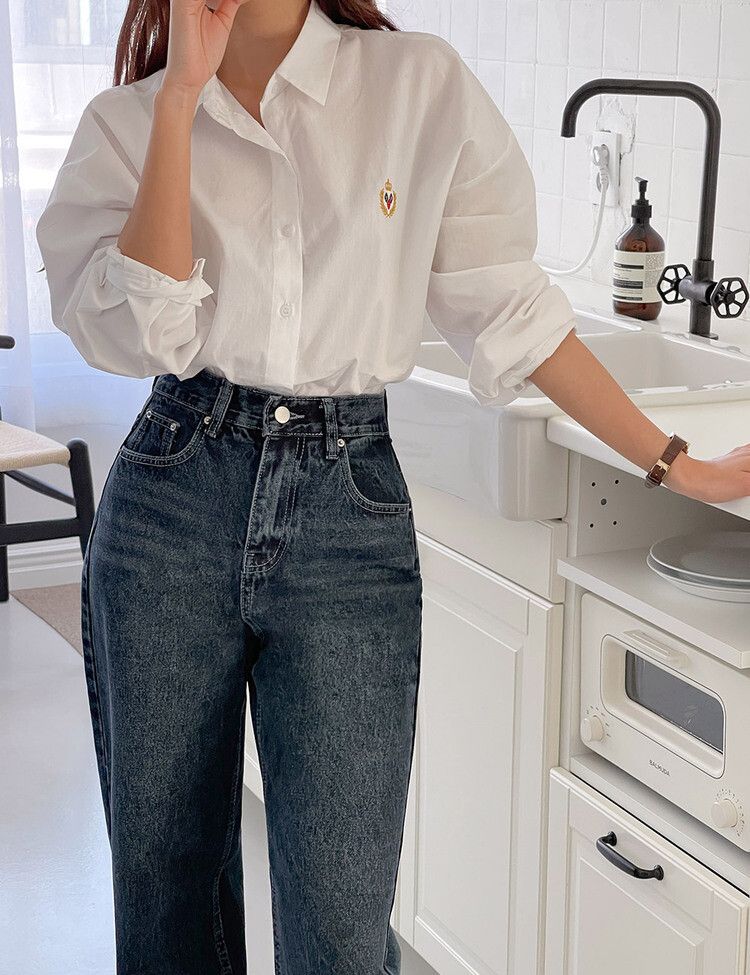 [ビンテージ!しっかり!]ワイドフィットデニムパンツ ディープブルー