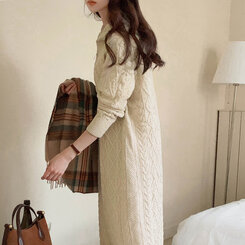 peachMame リブ編みワンピース MM22PS-KN737 peachMame リブ編みワンピース MM22PS-KN737 Mame Kurogouchi