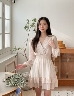 SOP14982 ラップシフォンミニワンピース ミニワンピース - SONA