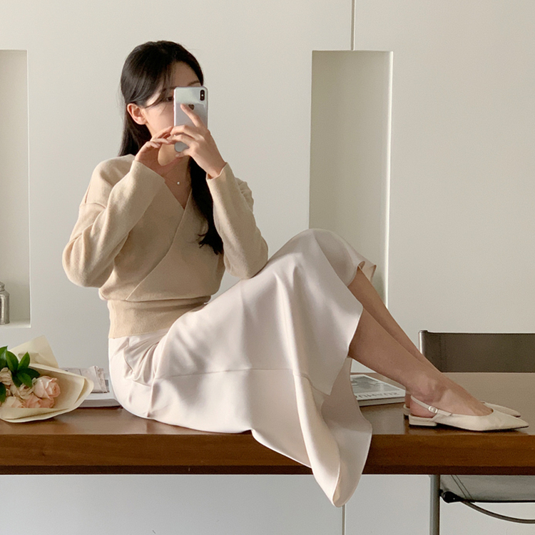 ニット カシュクールニットトップス Beige
