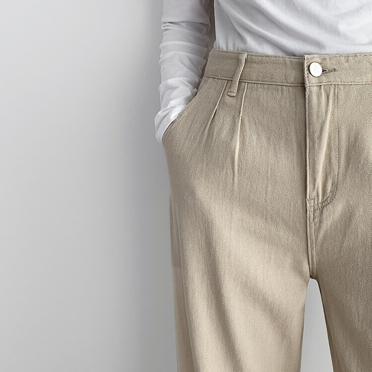 パンツ SiiiiiN ハイウエストピンタックワイドコットンパンツ｜ロングパンツ