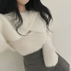 [SET]アンゴラボレロ+キャミソール IVORY