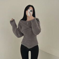 [SET]アンゴラボレロ+キャミソール CHARCOAL