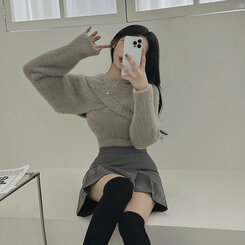 [SET]アンゴラボレロ+キャミソール LIGHT GRAY