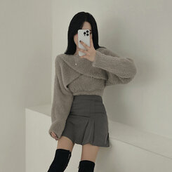 [SET]アンゴラボレロ+キャミソール LIGHT GRAY