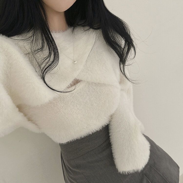 [SET]アンゴラボレロ+キャミソール IVORY