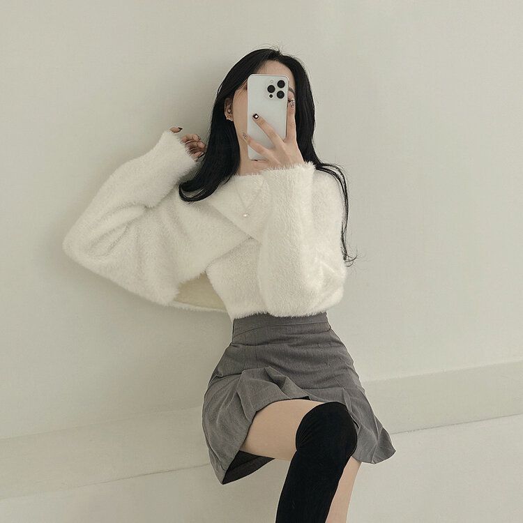 [SET]アンゴラボレロ+キャミソール IVORY