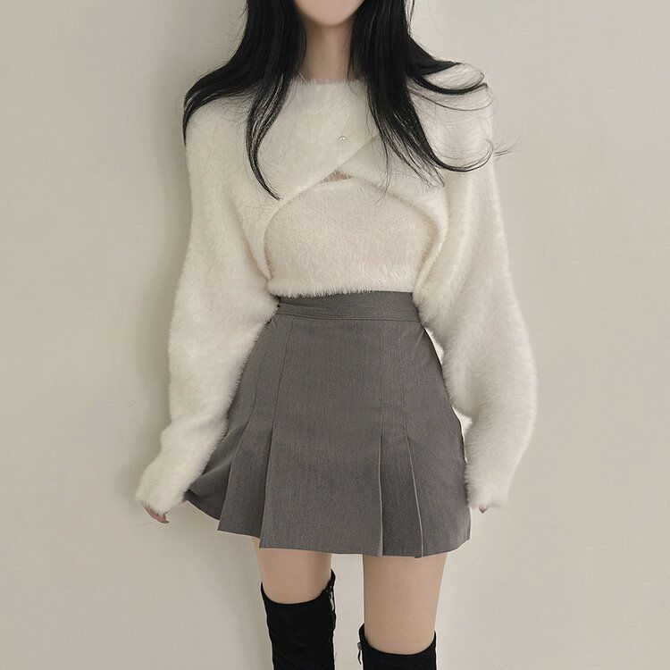 [SET]アンゴラボレロ+キャミソール IVORY