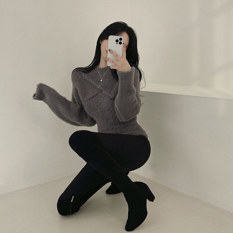 [SET]アンゴラボレロ+キャミソール CHARCOAL