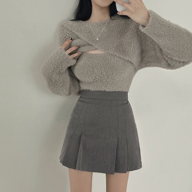 [SET]アンゴラボレロ+キャミソール LIGHT GRAY