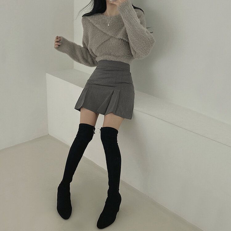 [SET]アンゴラボレロ+キャミソール LIGHT GRAY