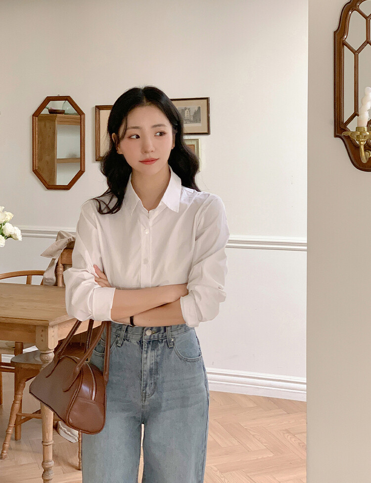 [만능셔츠/숏,롱] 매년 꺼내입는 베이직 셔츠 화이트