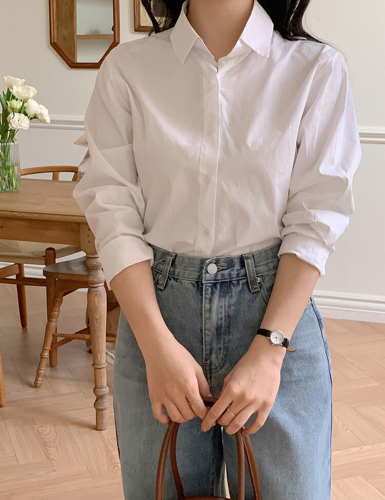 [만능셔츠/숏,롱] 매년 꺼내입는 베이직 셔츠 화이트