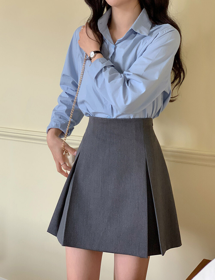 [만능셔츠/숏,롱] 매년 꺼내입는 베이직 셔츠 스카이