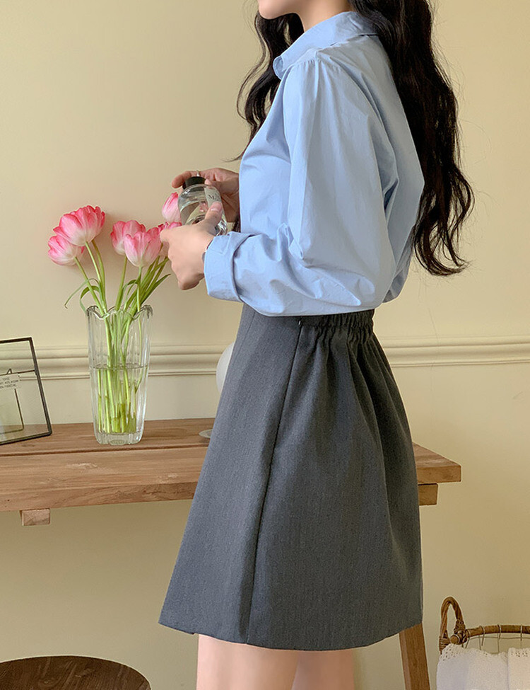 [만능셔츠/숏,롱] 매년 꺼내입는 베이직 셔츠 스카이