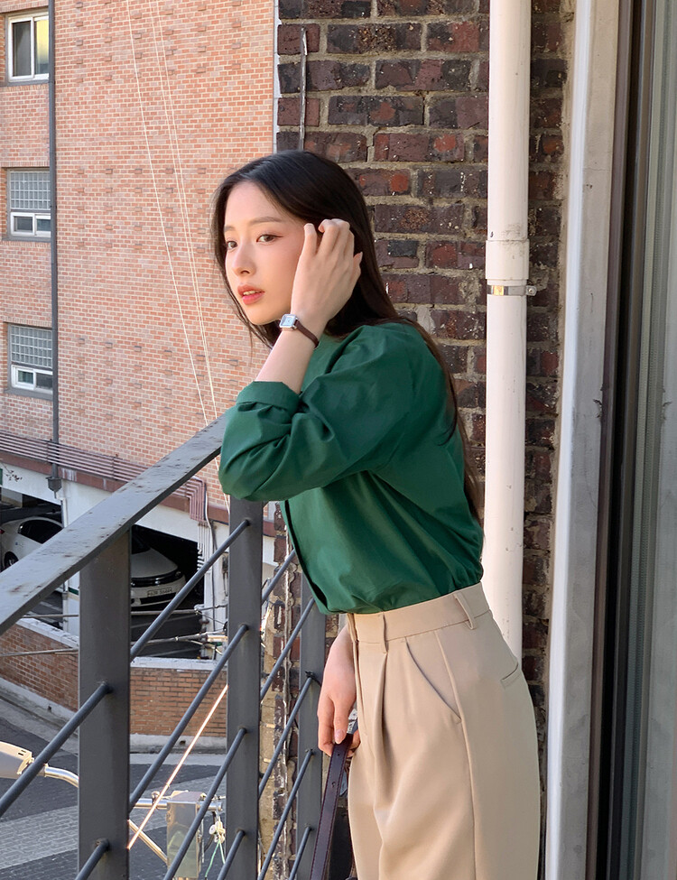 [만능셔츠/숏,롱] 매년 꺼내입는 베이직 셔츠 딥그린