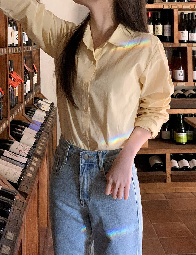 [만능셔츠/숏,롱] 매년 꺼내입는 베이직 셔츠 옐로우