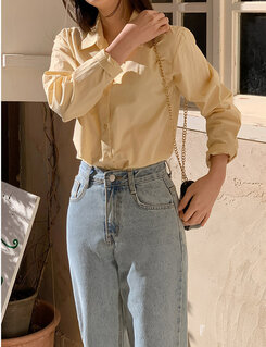 [만능셔츠/숏,롱] 매년 꺼내입는 베이직 셔츠 옐로우