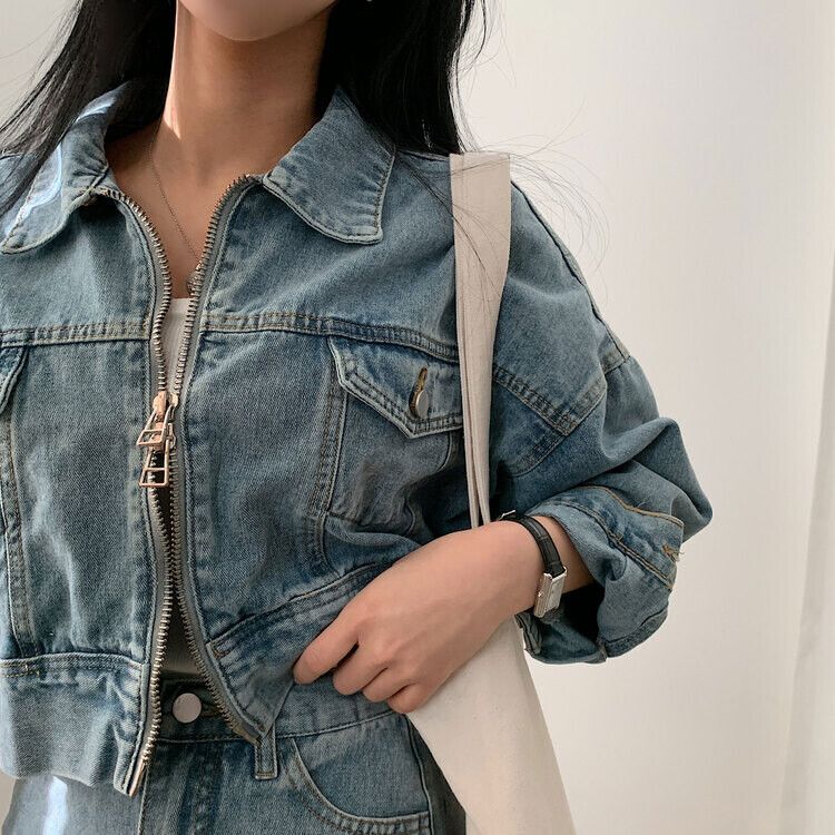 2WAYクロップデニムジャケット＋ミニスカート(SET・単品可能