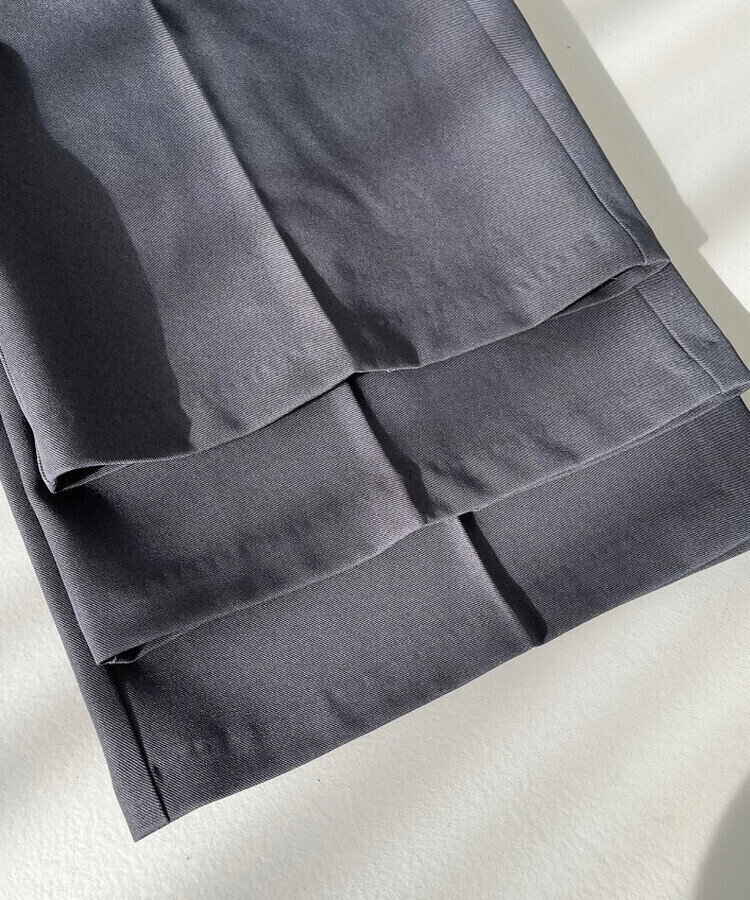 가로버튼 안단추 핀턱 롱와이드 슬랙스팬츠