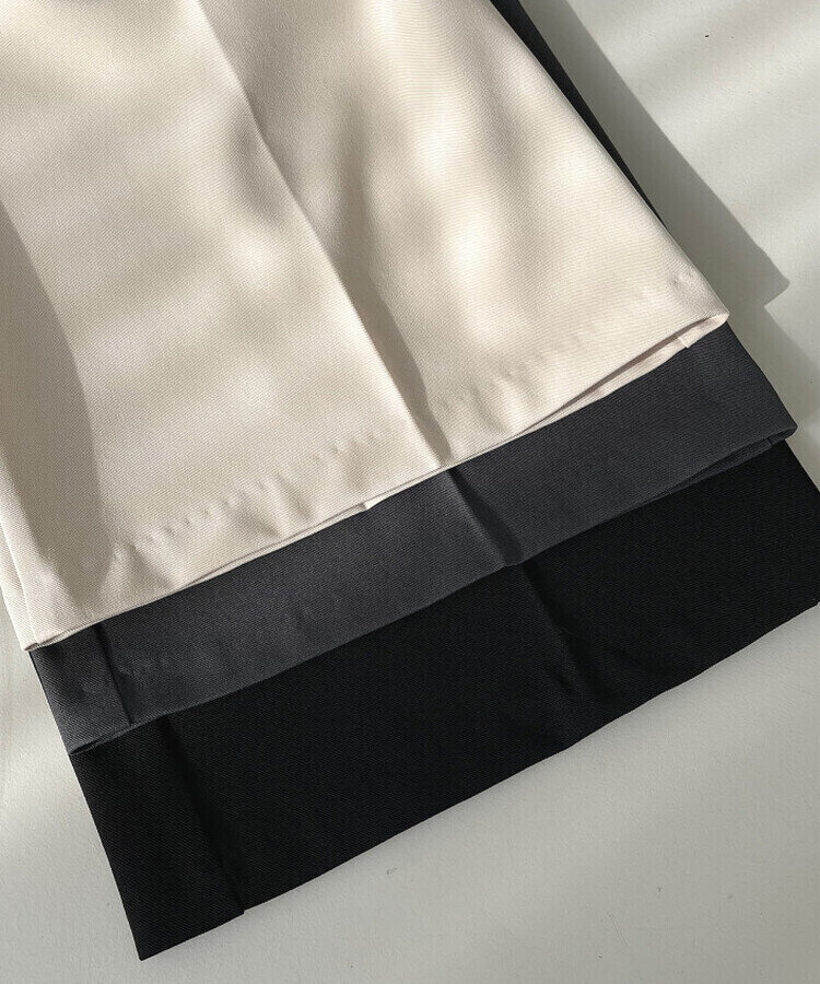 가로버튼 안단추 핀턱 롱와이드 슬랙스팬츠