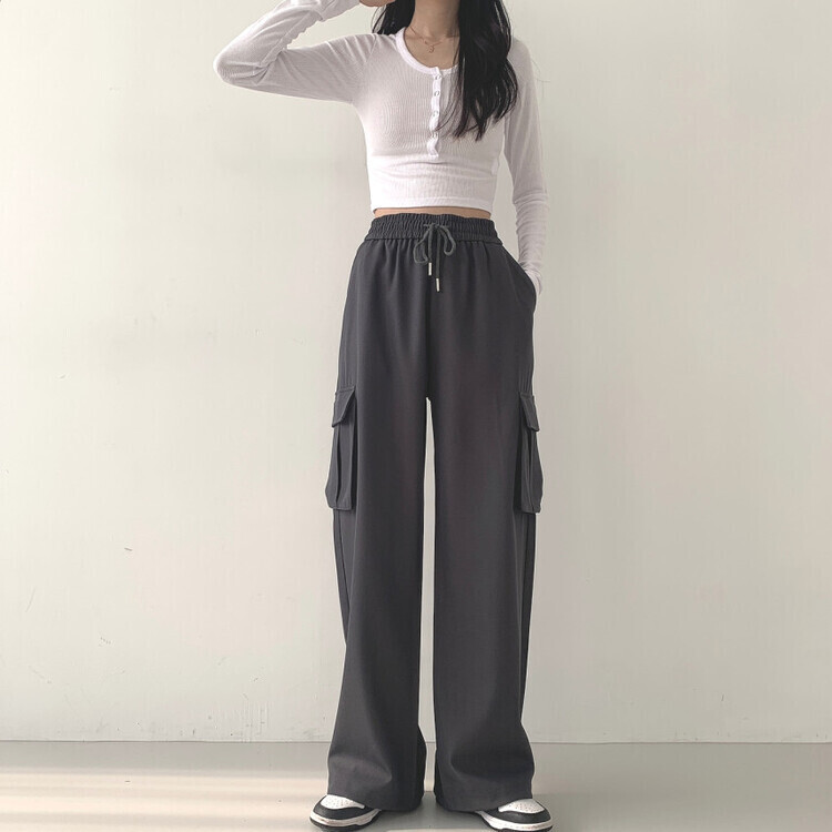 2WAYカーゴゴムパンツ グレー