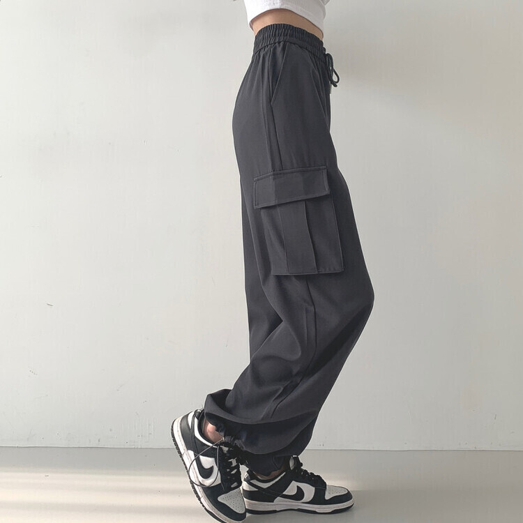 2WAYカーゴゴムパンツ グレー