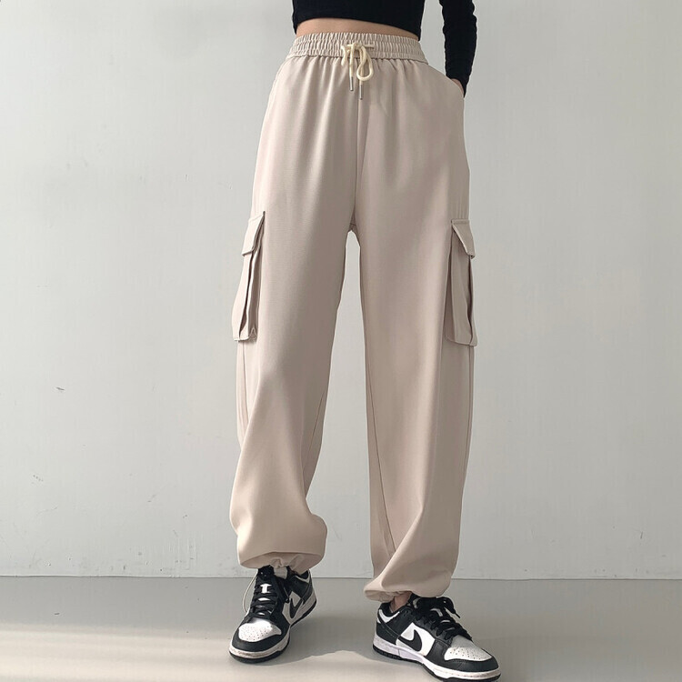 2WAYカーゴゴムパンツ ベージュ