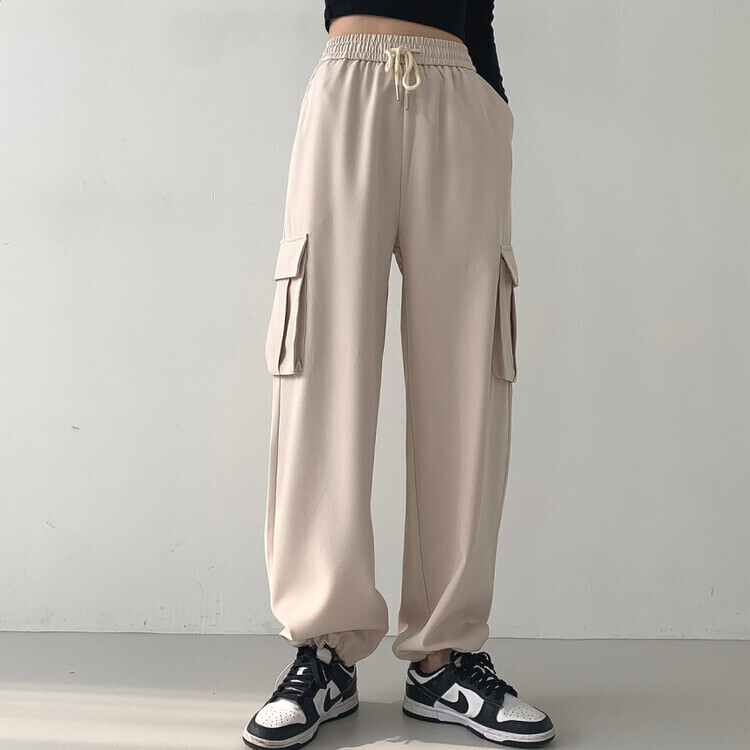 2WAYカーゴゴムパンツ ベージュ