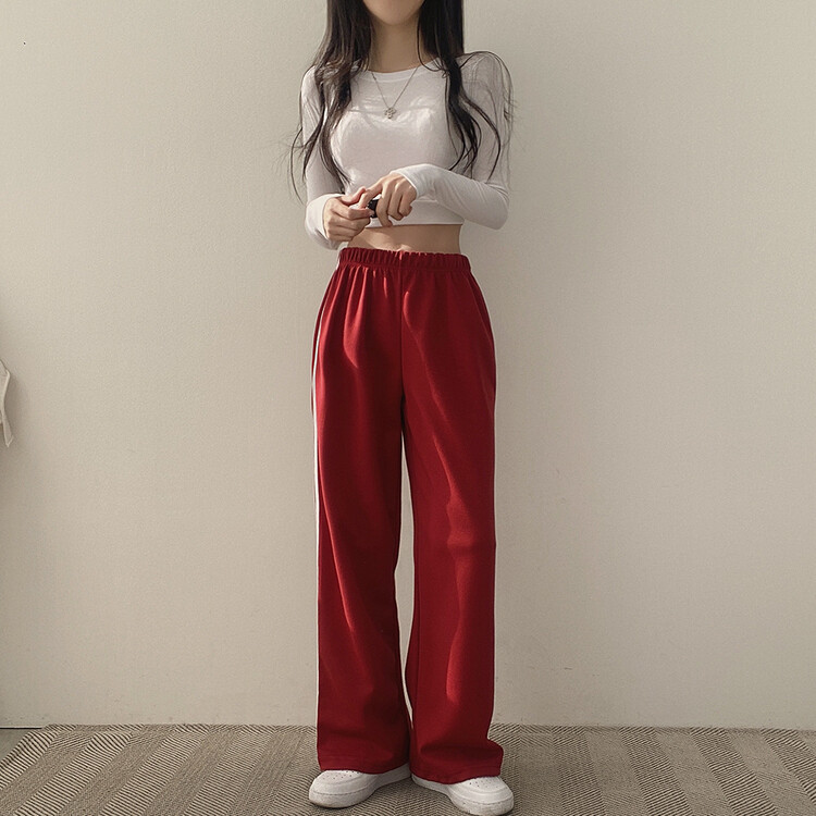 두줄 와이드 트레이닝 팬츠 6color 와인