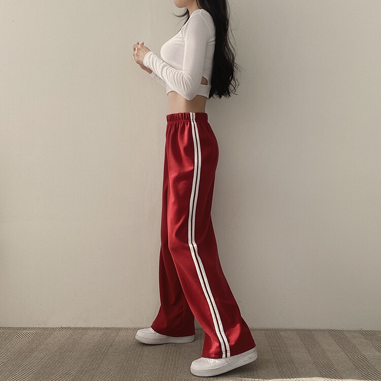 두줄 와이드 트레이닝 팬츠 6color 와인