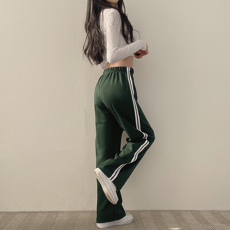 두줄 와이드 트레이닝 팬츠 6color 그린