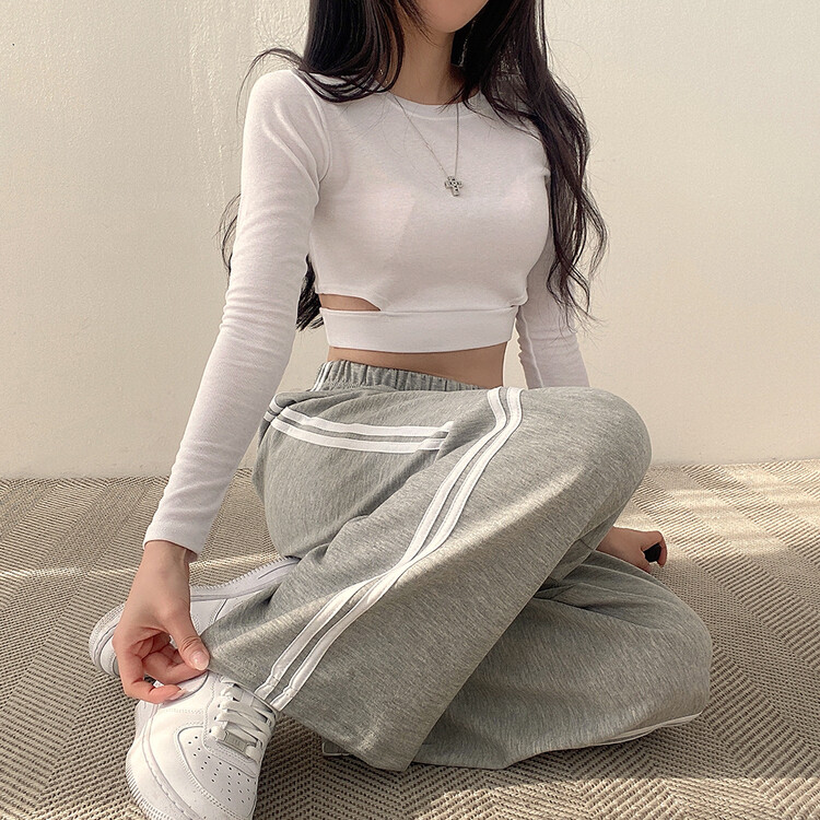 두줄 와이드 트레이닝 팬츠 6color 그레이