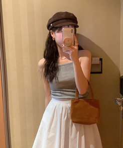 ノースリーブ ベーシックキャミソール GRAY