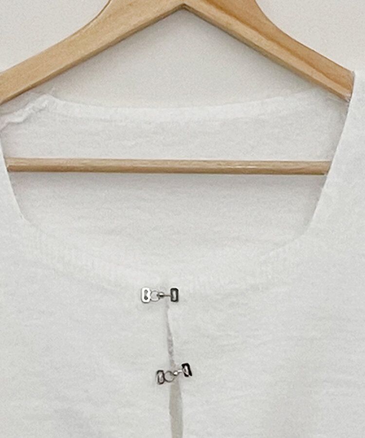 カーディガン アンゴラフックスクエアクロップカーディガン