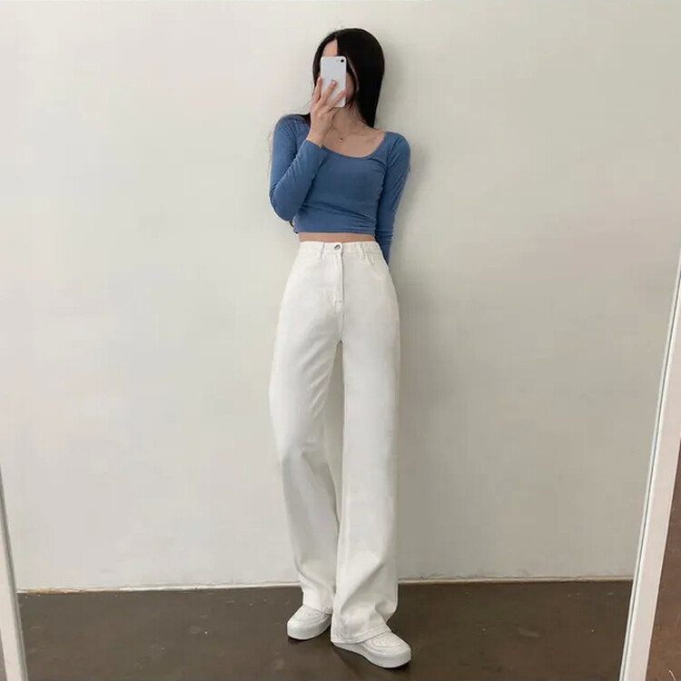 ハイウエストワイドコットンパンツ5色｜ロングパンツ｜韓国